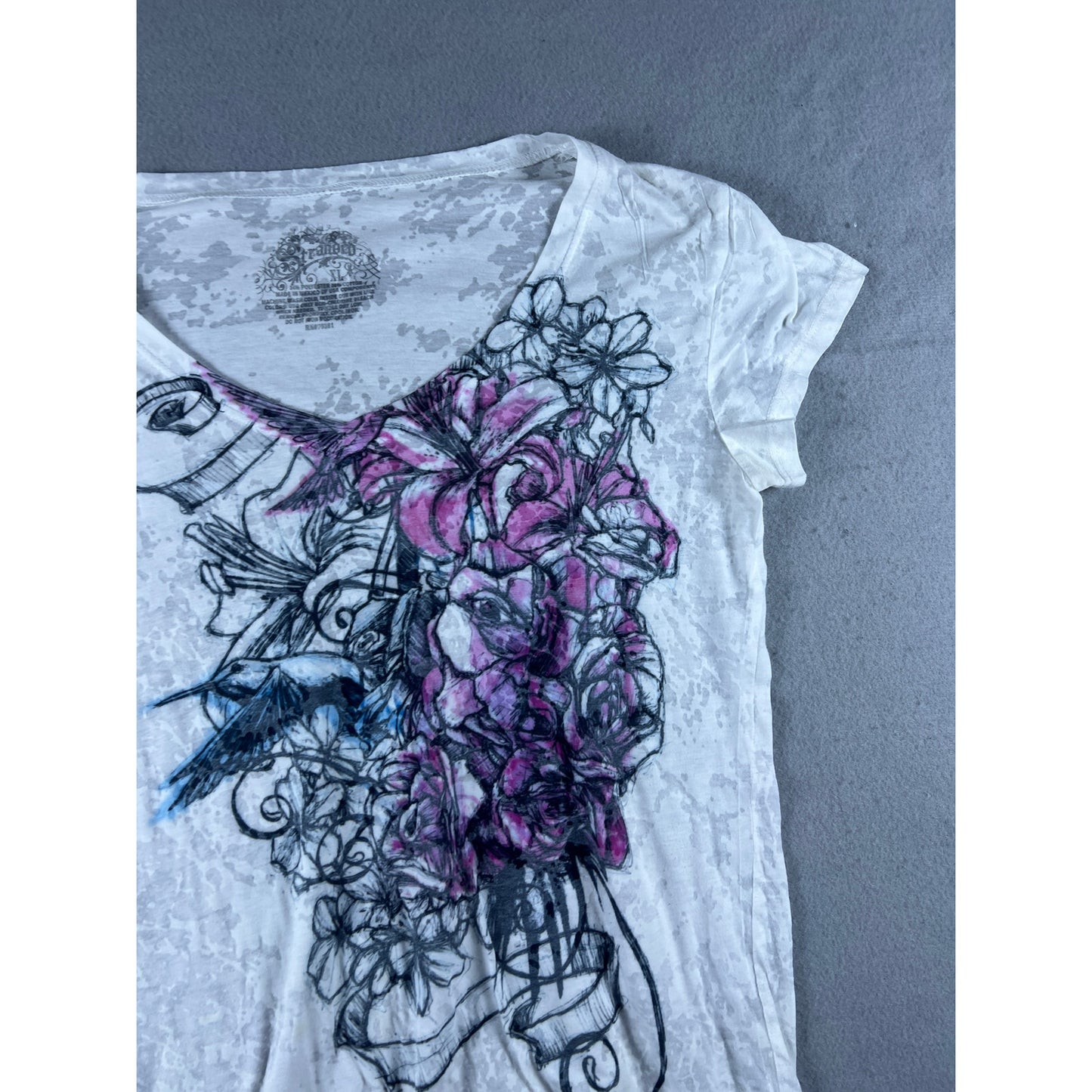 Stranded Y2K Grunge Floral Top Womens - XL