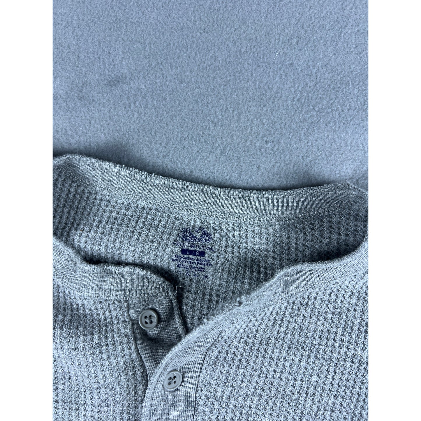 Fruit of the Loom Thermal Henley Shirt - S
