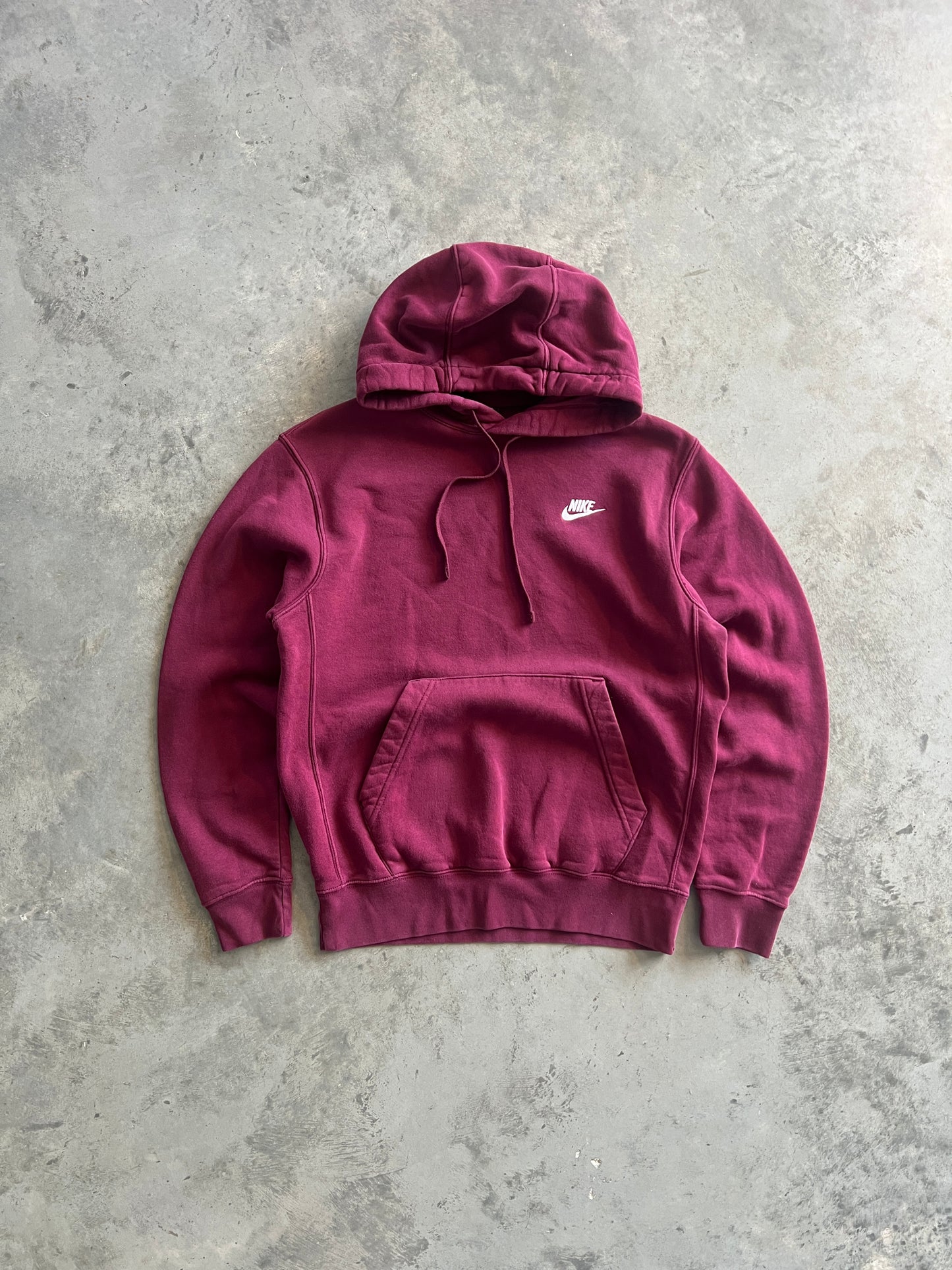 Vintage Cherry Red Nike Spellout Hoodie - XS