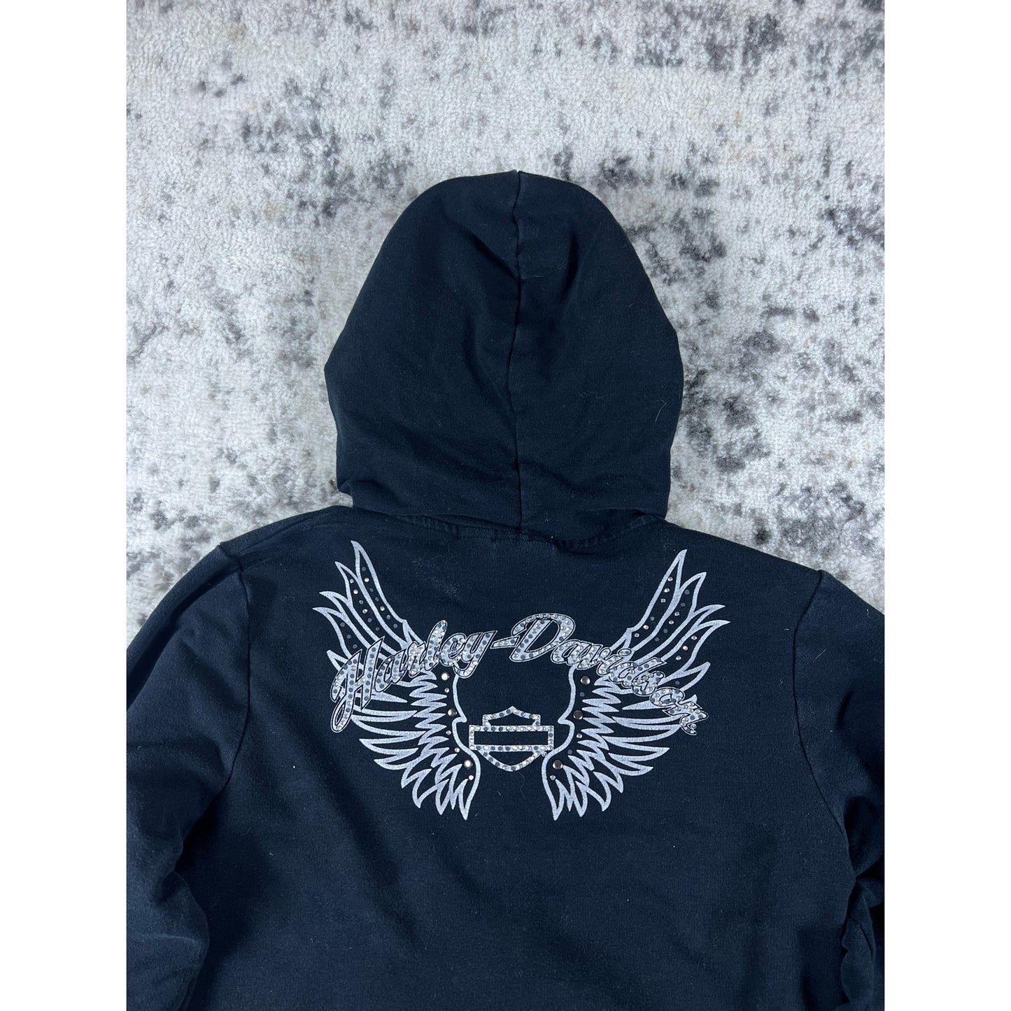 Black Harley Davidson Zip Hoodie - S