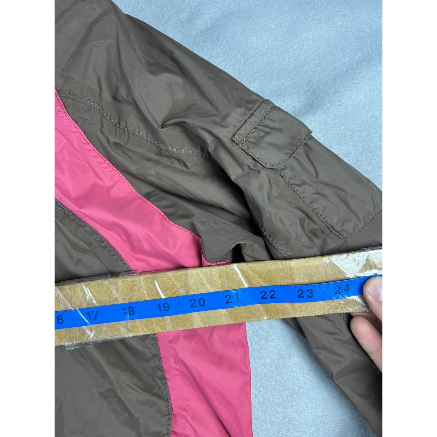Columbia Jacket Windbreaker Women's Large Brown/Pink Lightweight Full Zip Hood