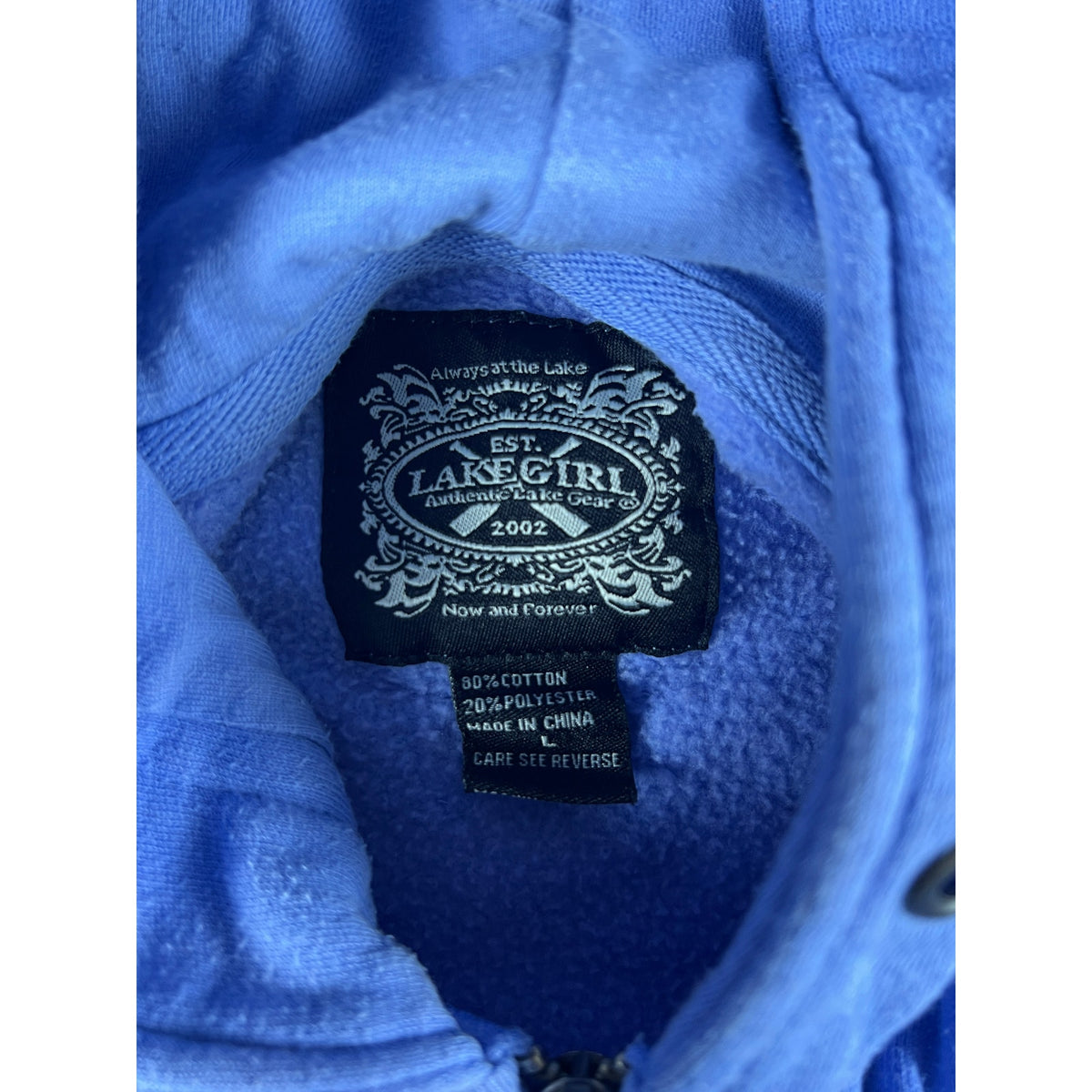 Y2K Lakegirl Spellout Hoodie Womens - L