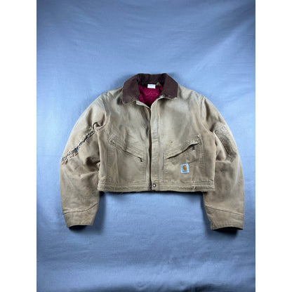 Vintage Carmel Tan Cropped Carhartt Jacket - XL