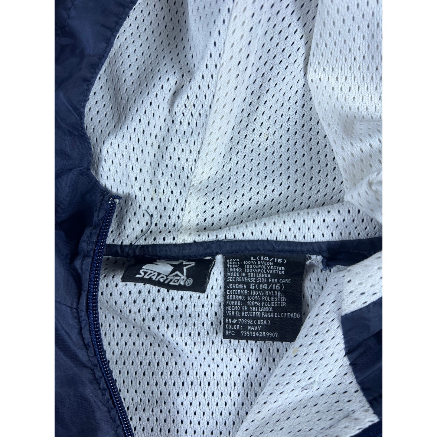 Blue Starter Full Zip Windbreaker Jacket - YL