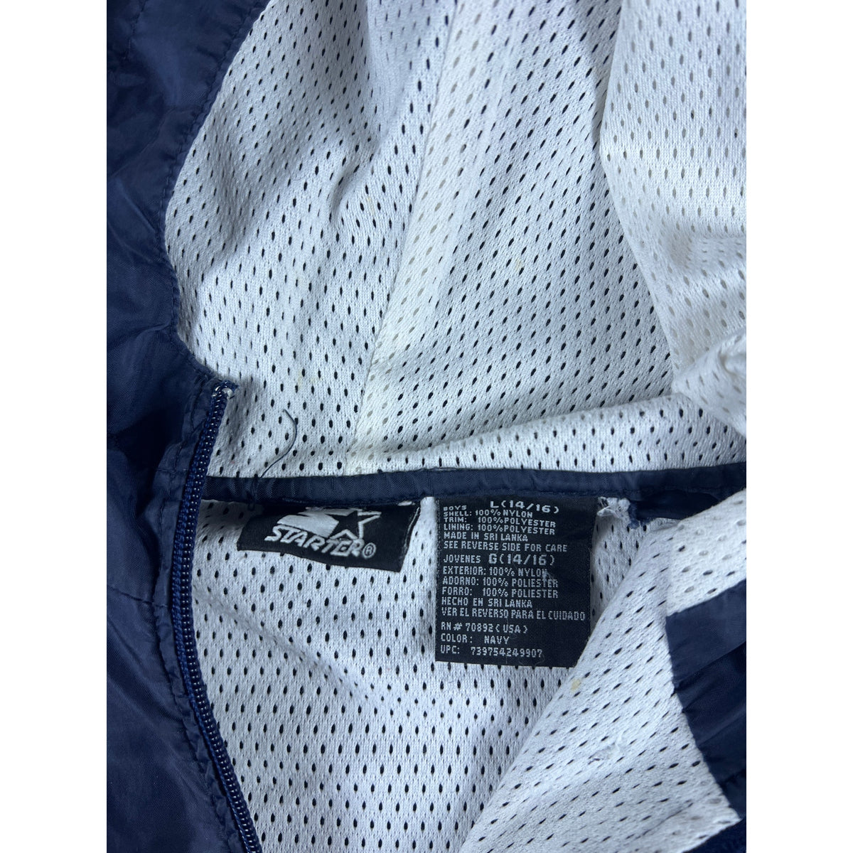 Blue Starter Full Zip Windbreaker Jacket - YL