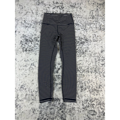 Lululemon Pants Womens Black White Striped High Rise - 6