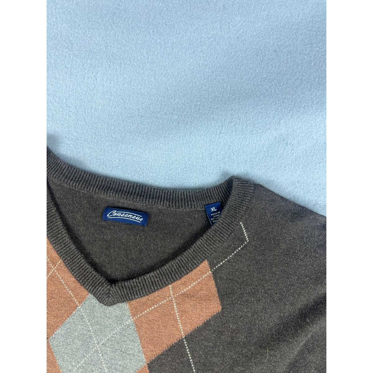 Consensus Argyle Diamond Sweater - XL