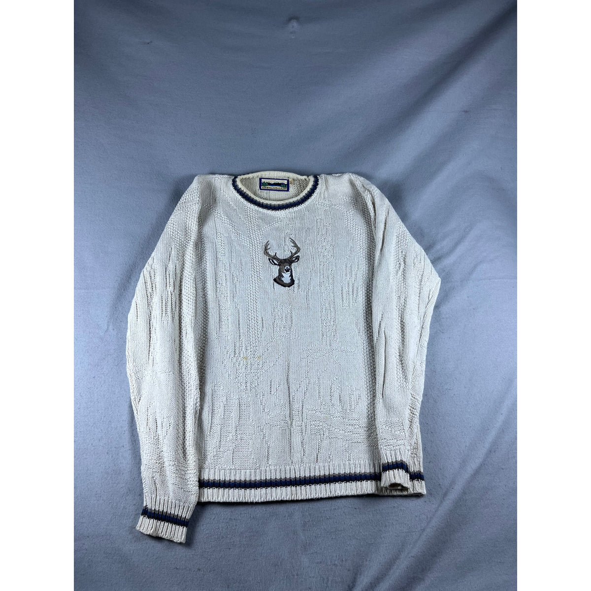 Vintage Shenandoah Deer Buck Cable Knit Sweater - XLT