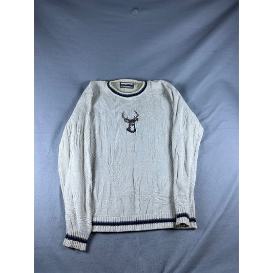Vintage Shenandoah Deer Buck Cable Knit Sweater - XLT