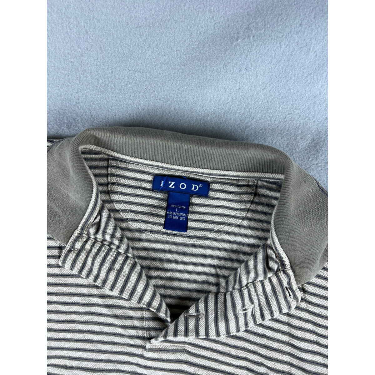 IZOD Striped Golf Polo Shirt - L