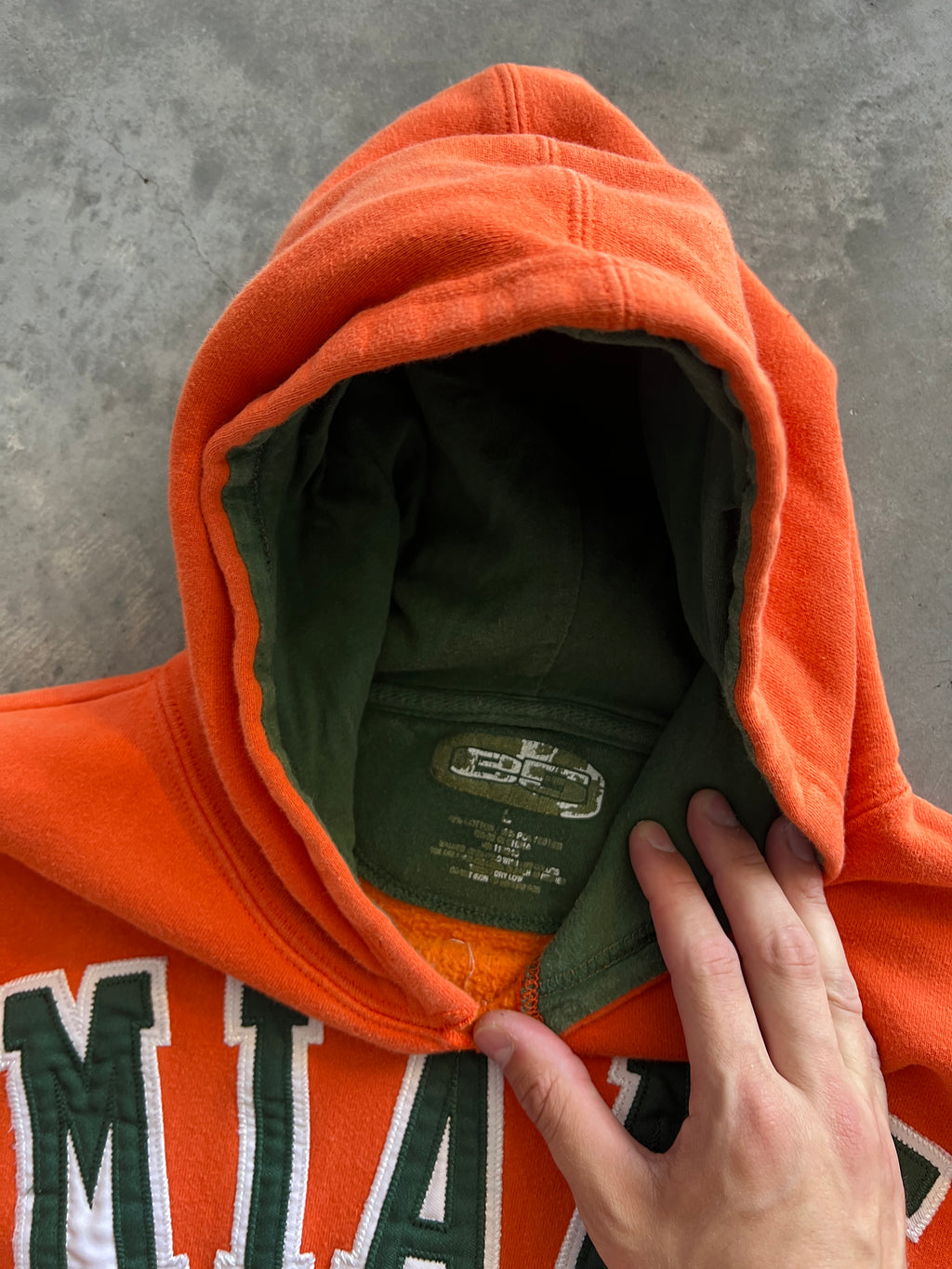 Vintage Orange Miami Hurricanes Hoodie - L
