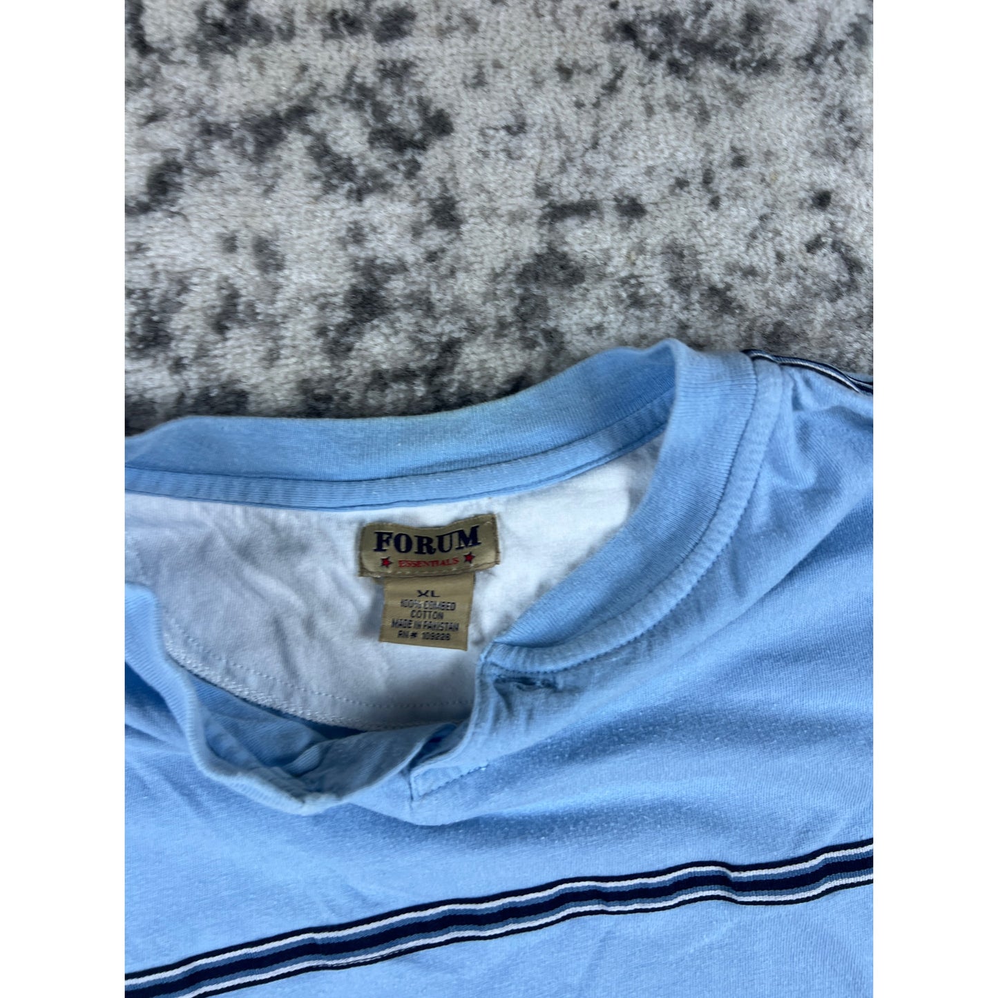 Vintage Stripped Sky Blue T-shirt - XL