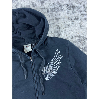 Black Harley Davidson Zip Hoodie - S