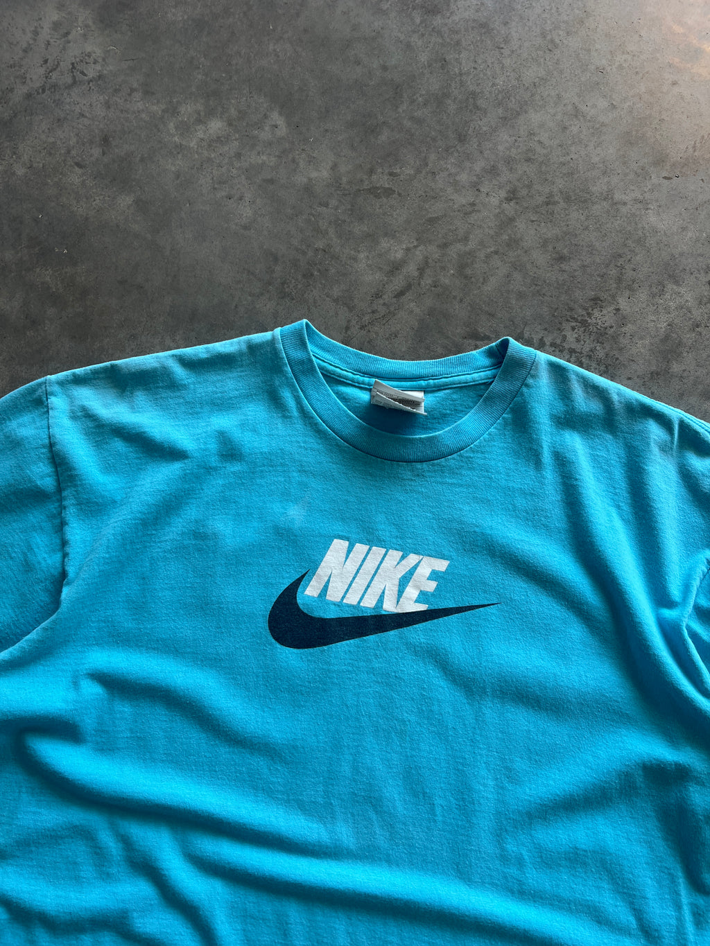 Vintage Baby Blue Nike Spellout Shirt - XL