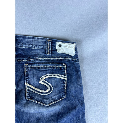 Silver Twisted Capri Jeans Womens - 32