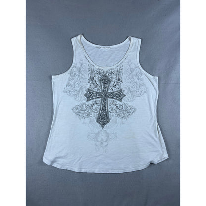 Maurices Y2K Rhinestone Cross Tank Top - 1X