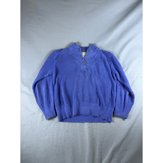 Vintage 80s LL Bean Shawl Collar Sweater - XL