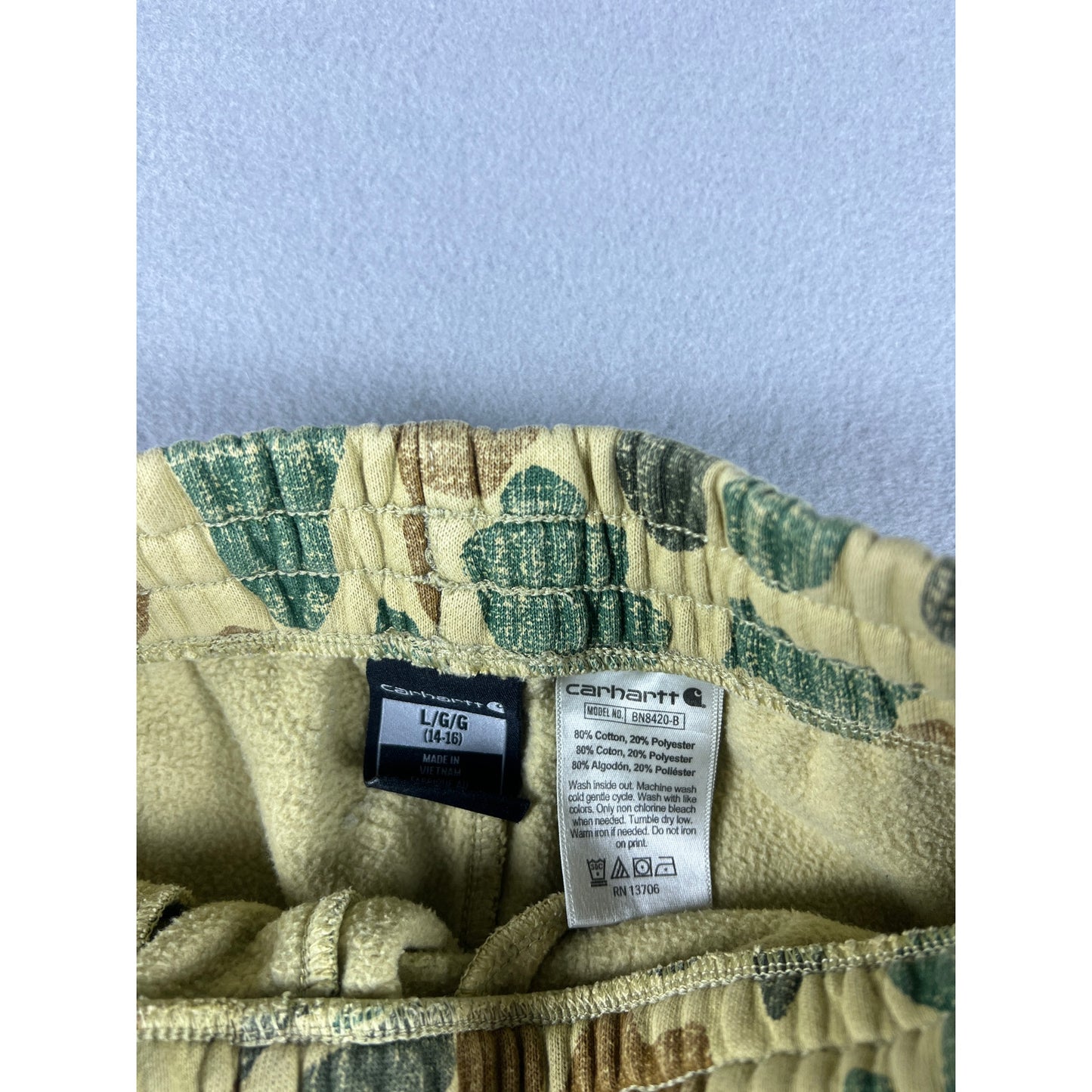 Carhartt Boys Joggers Camo Sweatpants - 14