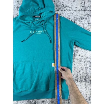Teal Blue Carhartt Force Hoodie Womens - L
