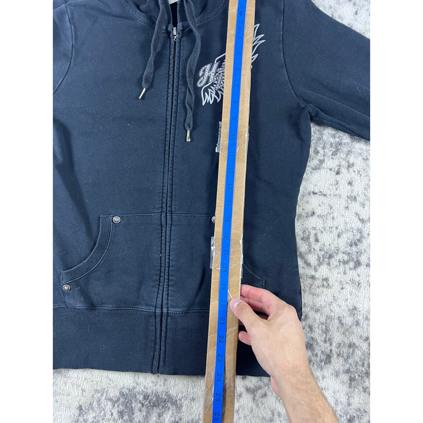 Black Harley Davidson Zip Hoodie - S