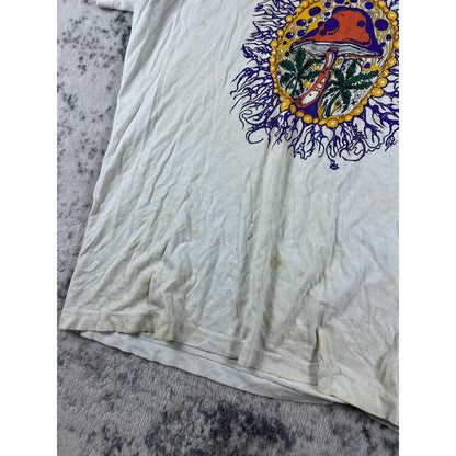 Vintage Mushroom Tree Graphic T-Shirt Mens XL Psychedelic Nature Art Tee