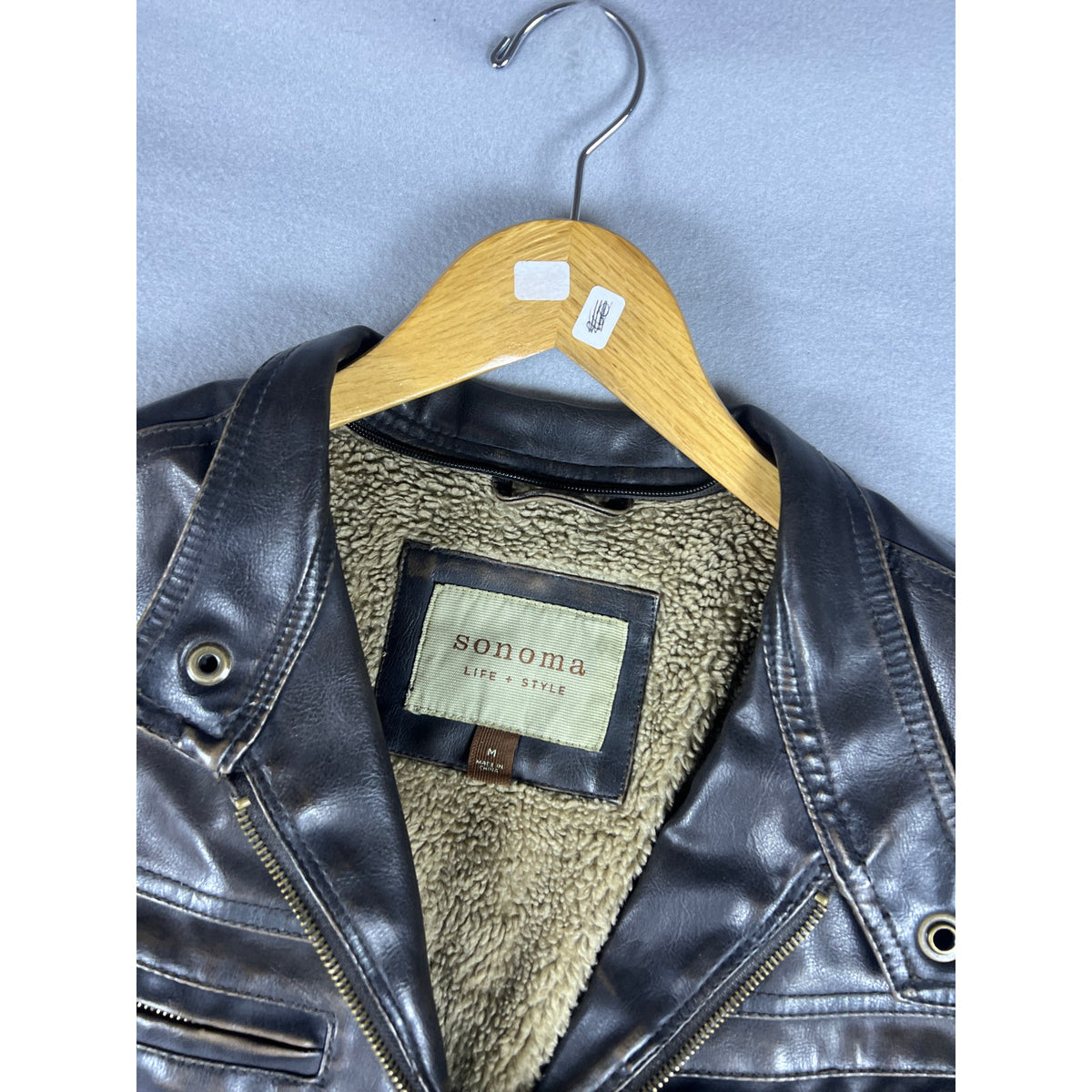Sonoma Faux Leather Moto Jacket Womens - M
