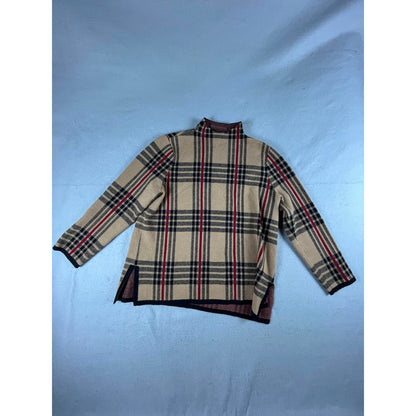 Vintage Tartan Plaid Turtleneck Sweater Womens - L