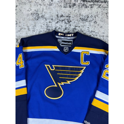DAVID BACKES REEBOK PREMIER ST. LOUIS BLUES NHL Hockey Jersey Size L 2000's
