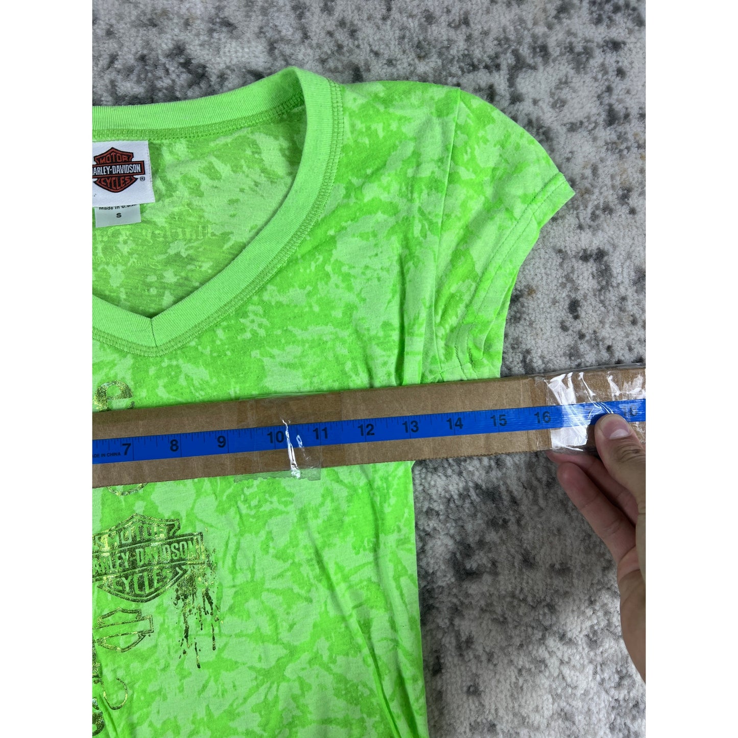 Y2k Green Harley Davidson Lace Top - S