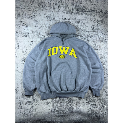 Vintage Grey Iowa Hawkeyes Hoodie - XXL