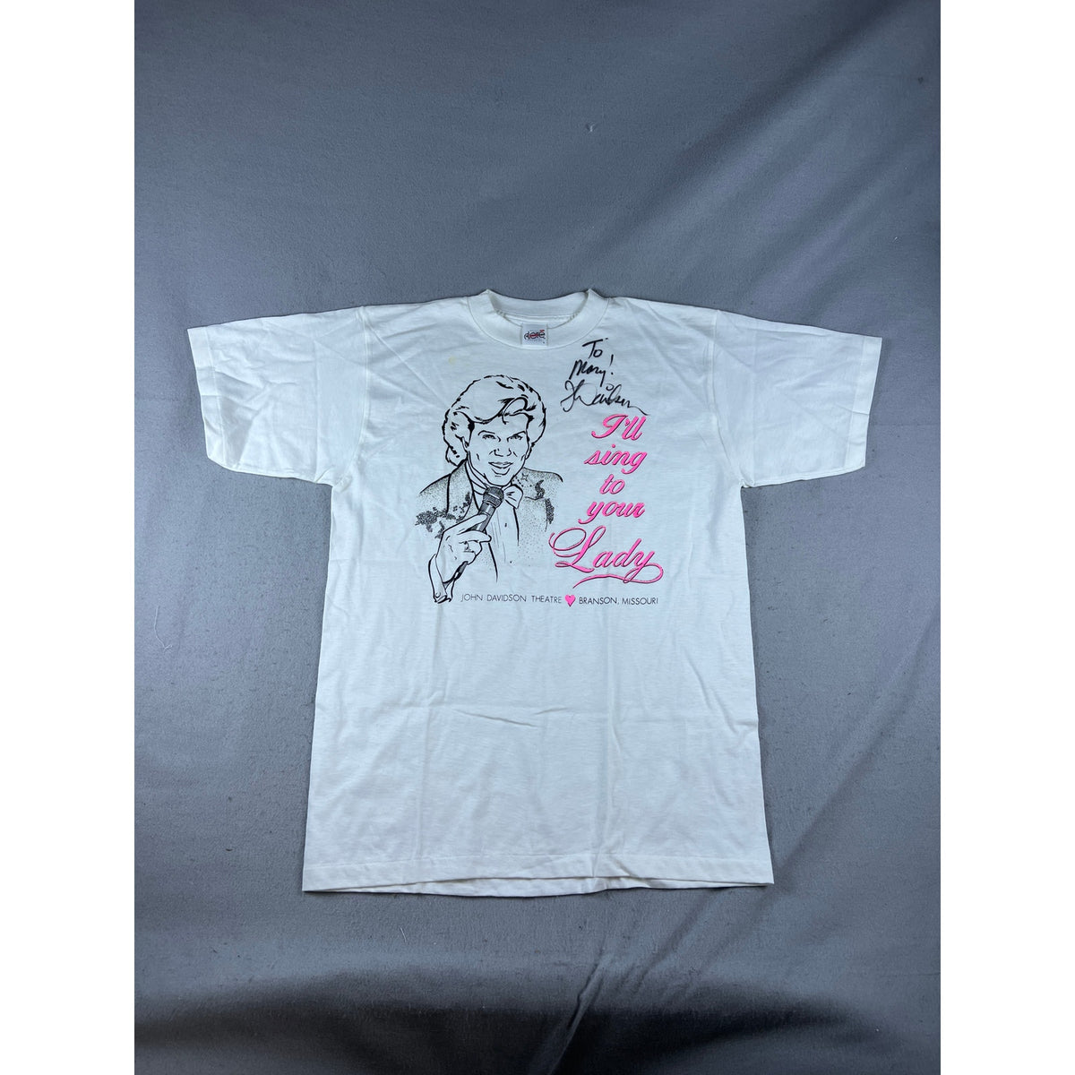 Vintage John Davidson Autographed Graphic T-Shirt - L