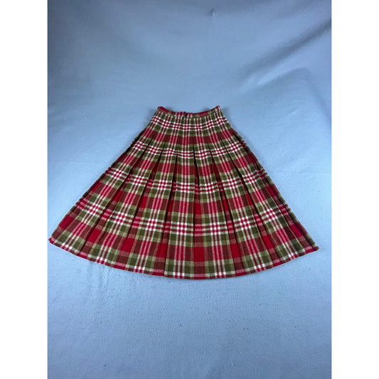 Vintage Wool Tartan Plaid Skirt - 24