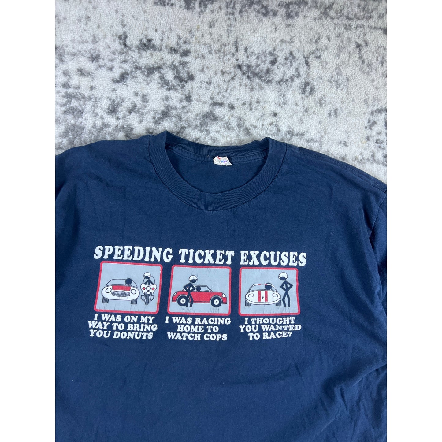 Vintage Speeding Ticket Excuses T-Shirt - L
