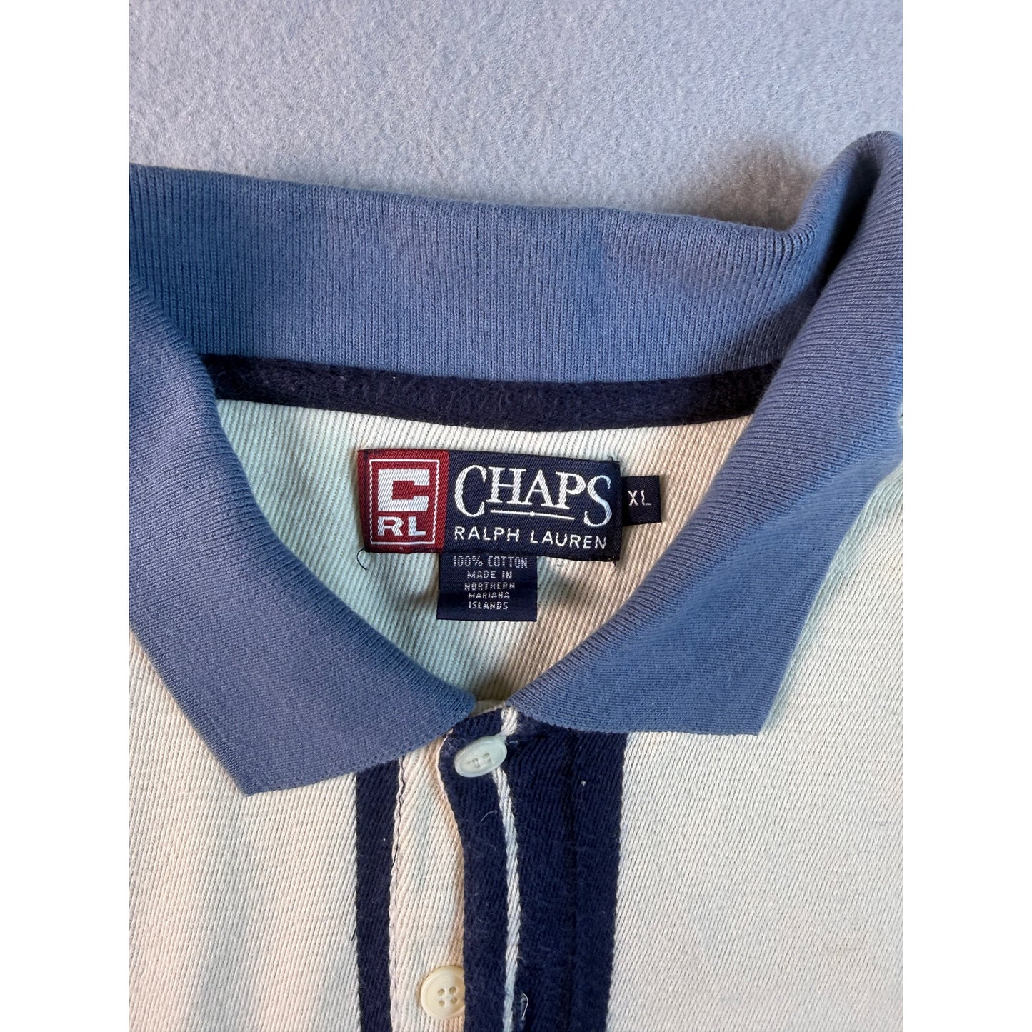 Vintage Chaps Ralph Lauren Striped Polo Shirt - XL