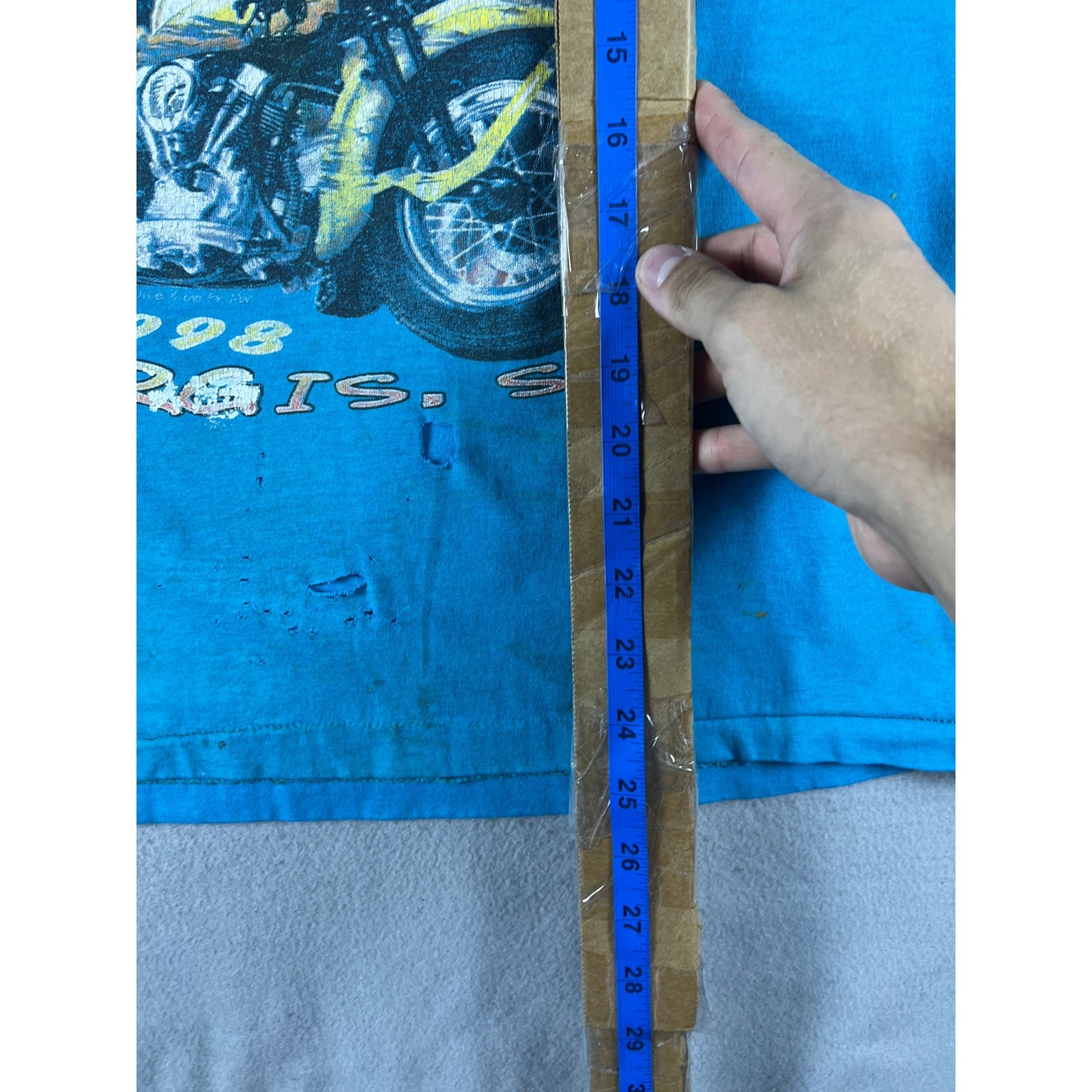 Vintage Blue Harley Davidson Biker Shirt - XL
