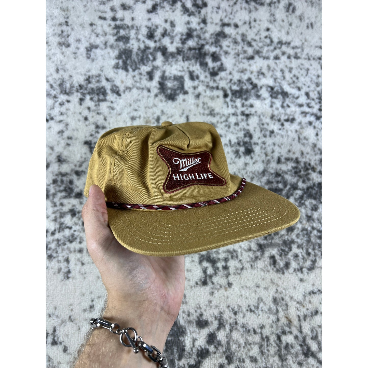 Vintage Tan Miller High Life Rope Hat