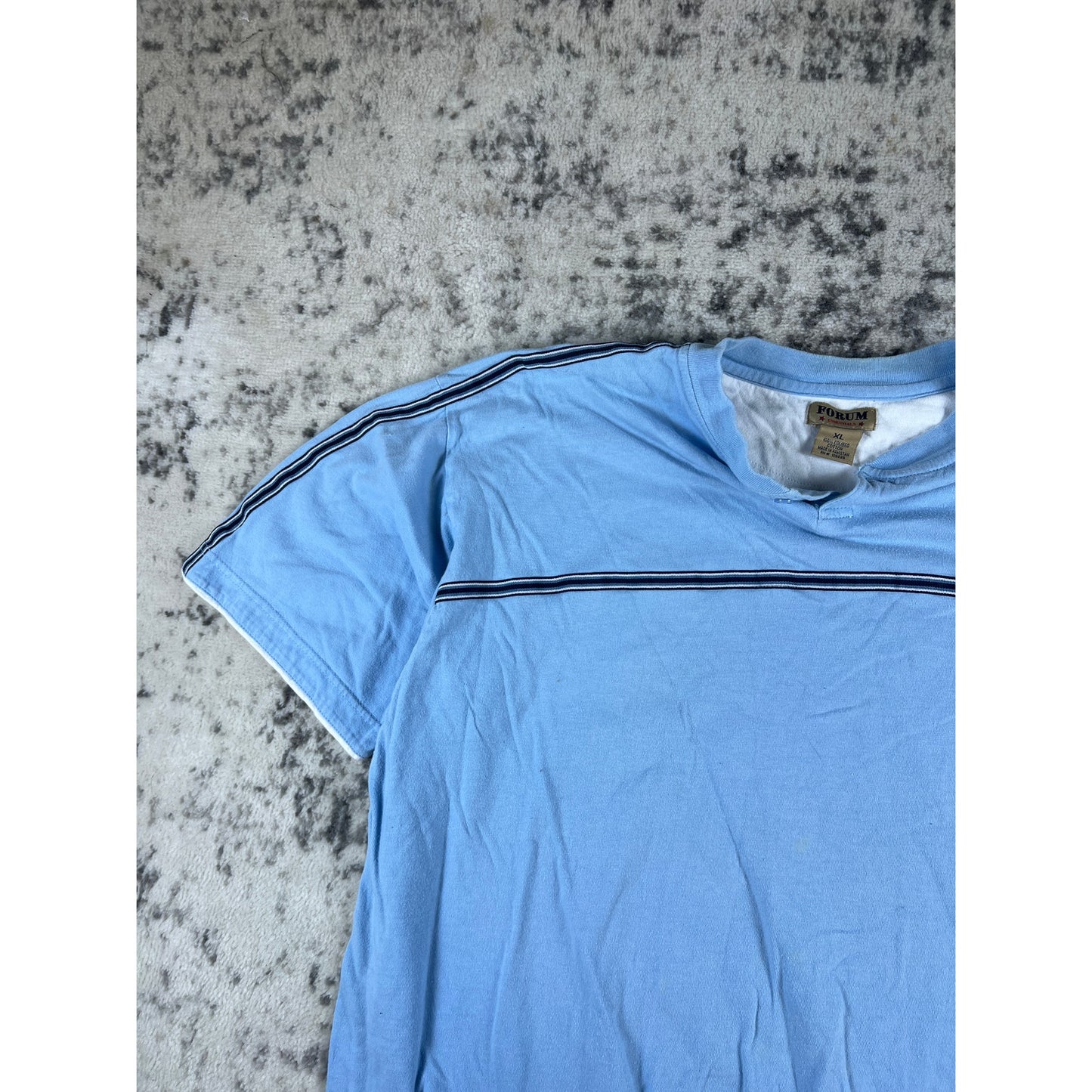 Vintage Stripped Sky Blue T-shirt - XL