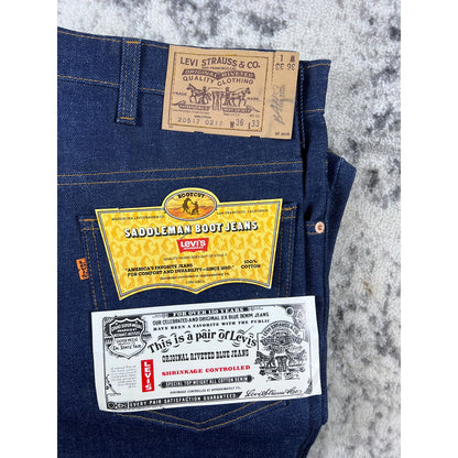 VTG 1981 Levi's 517-0217 Saddleman 36x33 Denim Jeans Boot Cut Bell Bottom USA