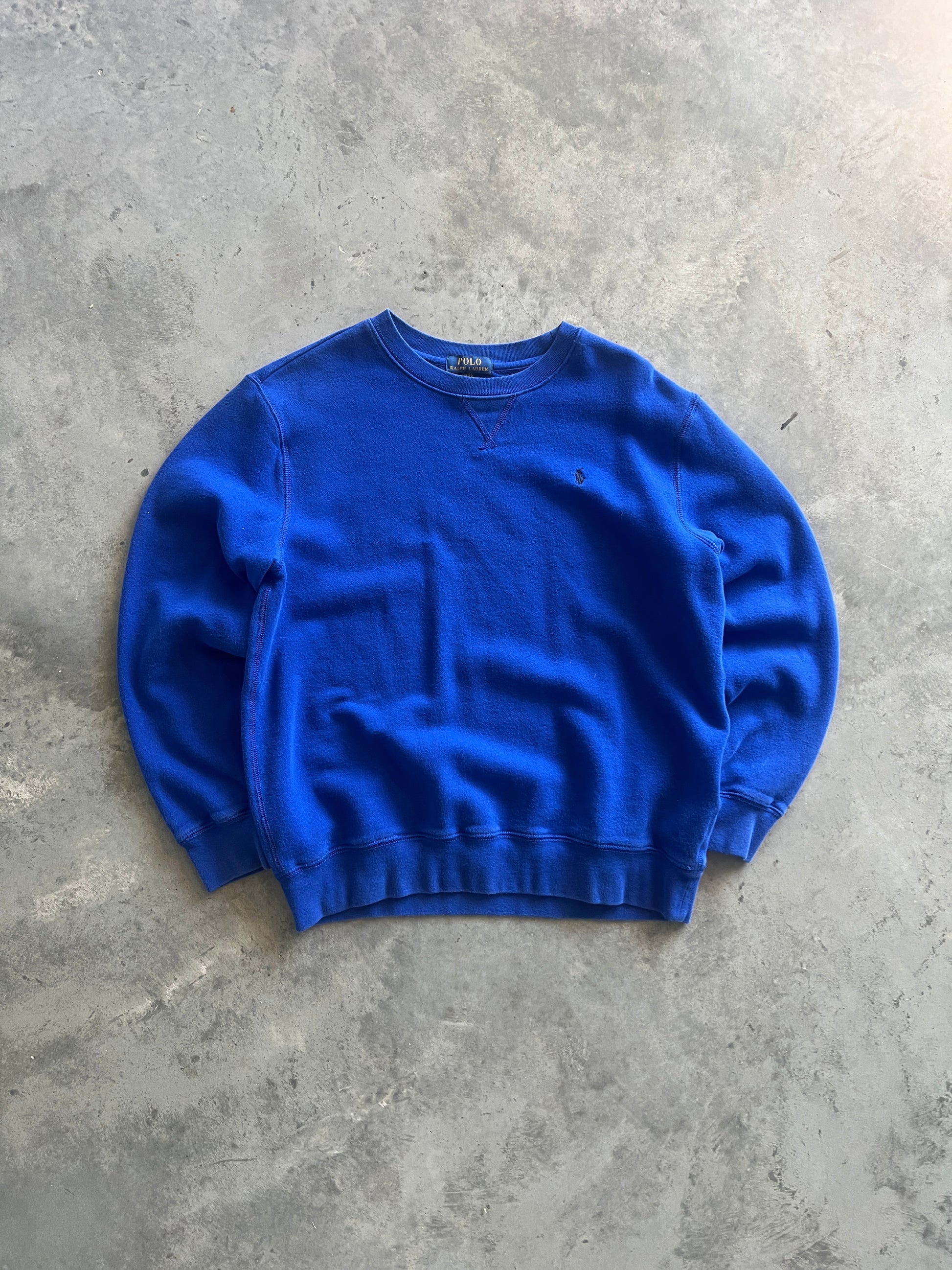 Vintage Blue Polo Logo Crew - XL