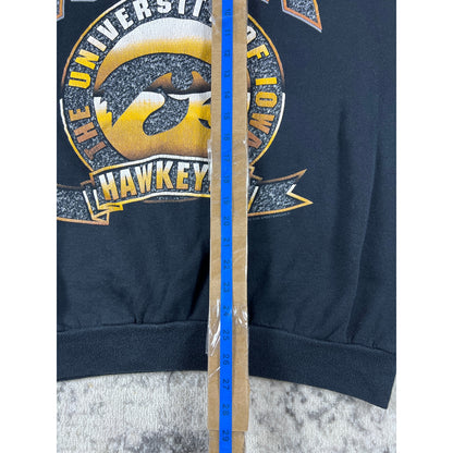Vintage Black Iowa Hawkeyes Graphic Crew - XL