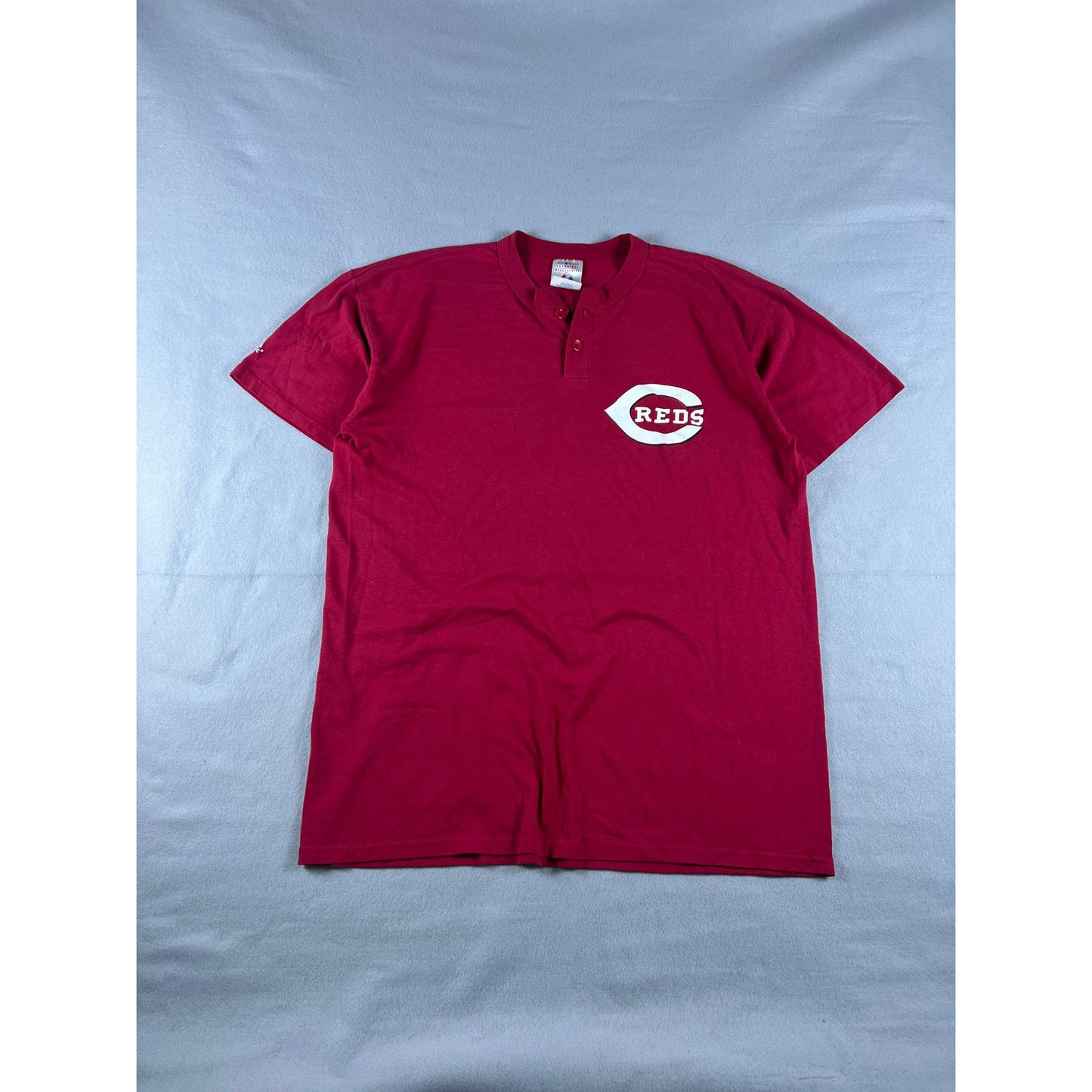 Vintage Cincinnati Reds Henley Shirt - XL Red