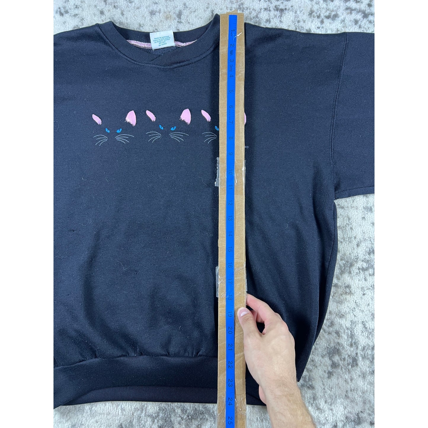 Vintage 80s Black Cat Crewneck - XL