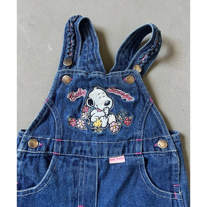 Vintage Y2k Baby Snoopy Denim Overalls - 6/9M