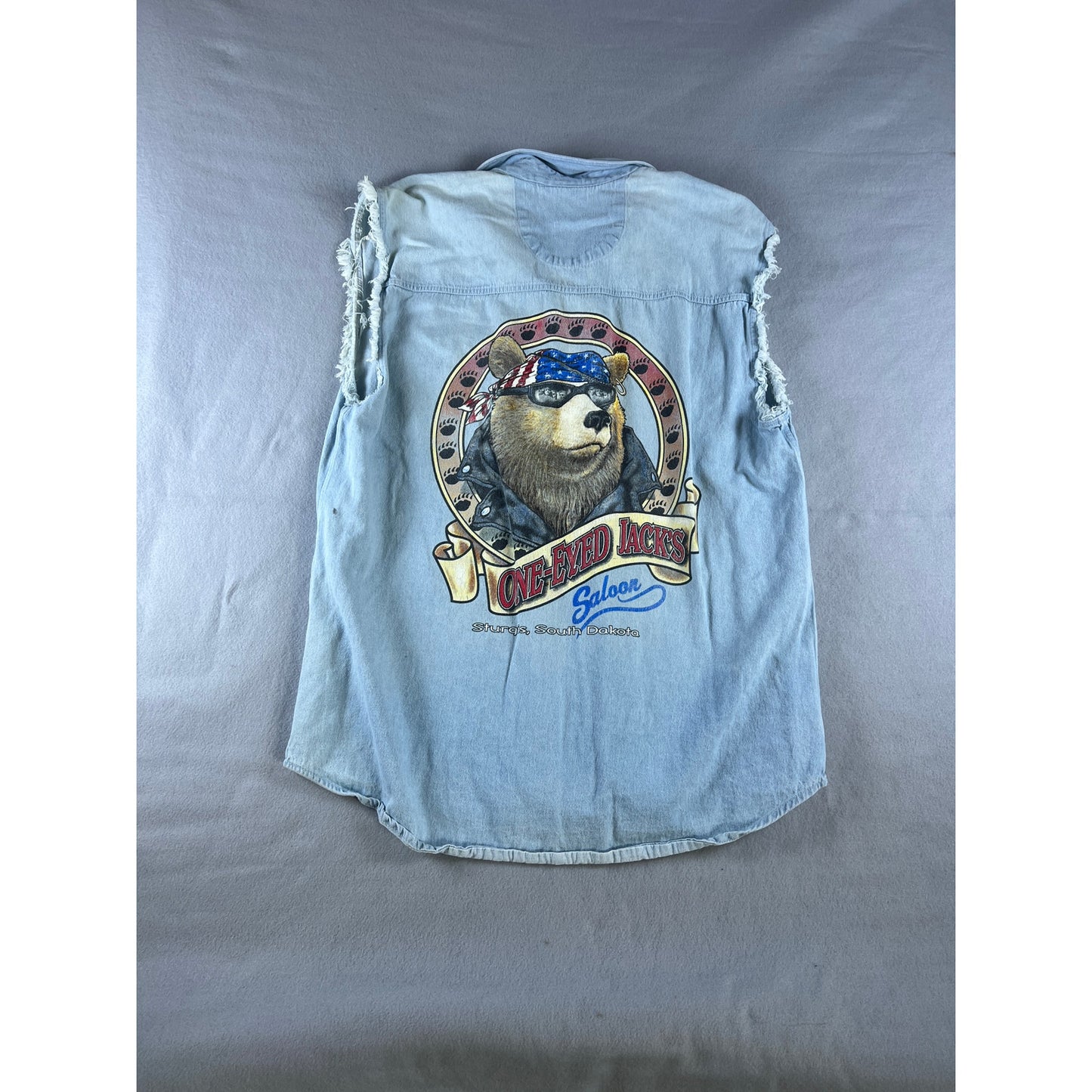 Vintage One Eyed Jacks Saloon Denim Vest - XL
