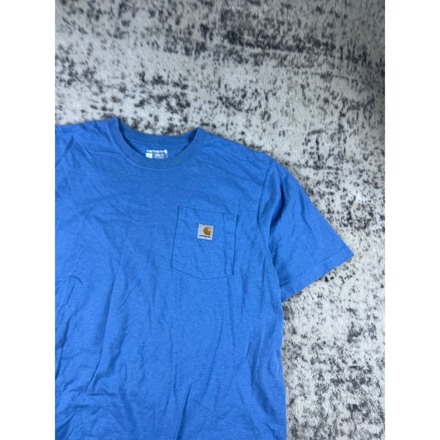 Carhartt T-Shirt Mens L Blue Crew Neck Loose Fit K87 Pocket Tee Classic Workwear