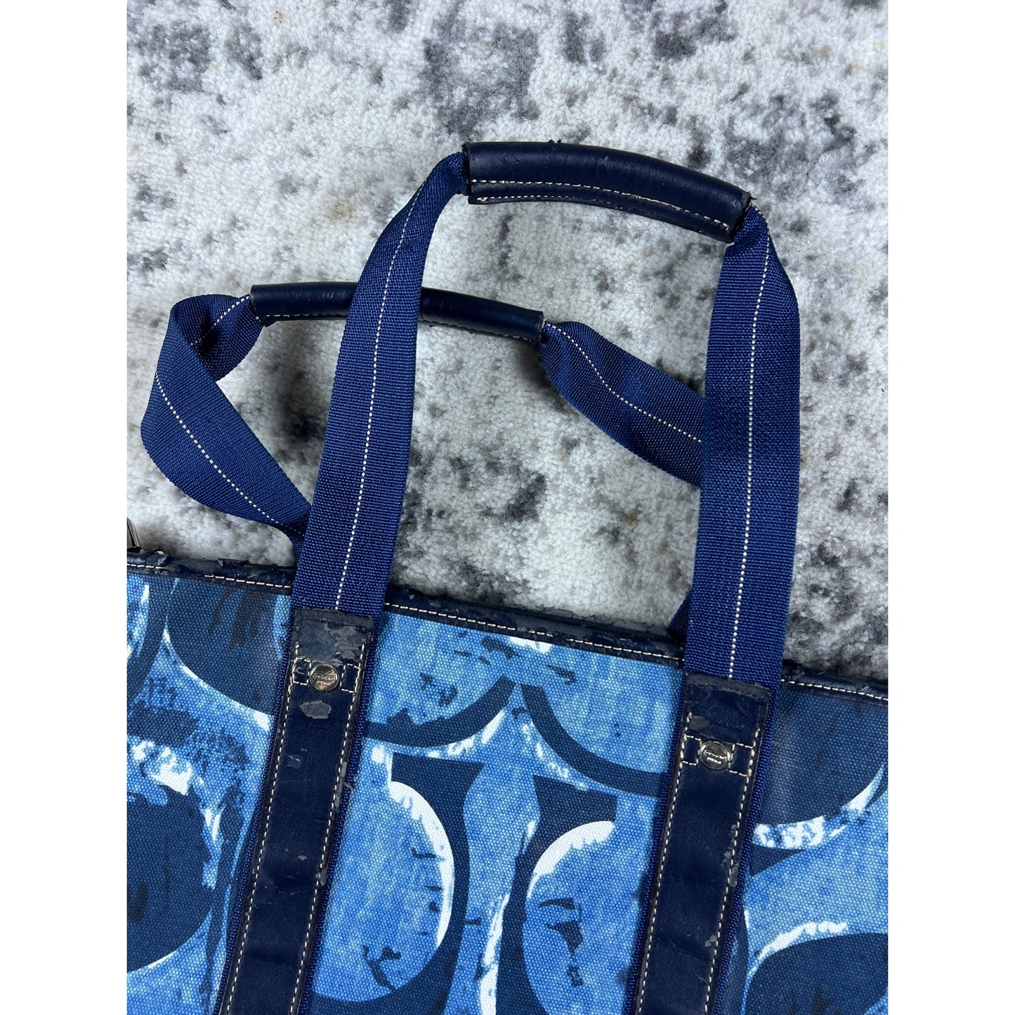 Vintage Coach 2-Tone Canvas Tote - 70051