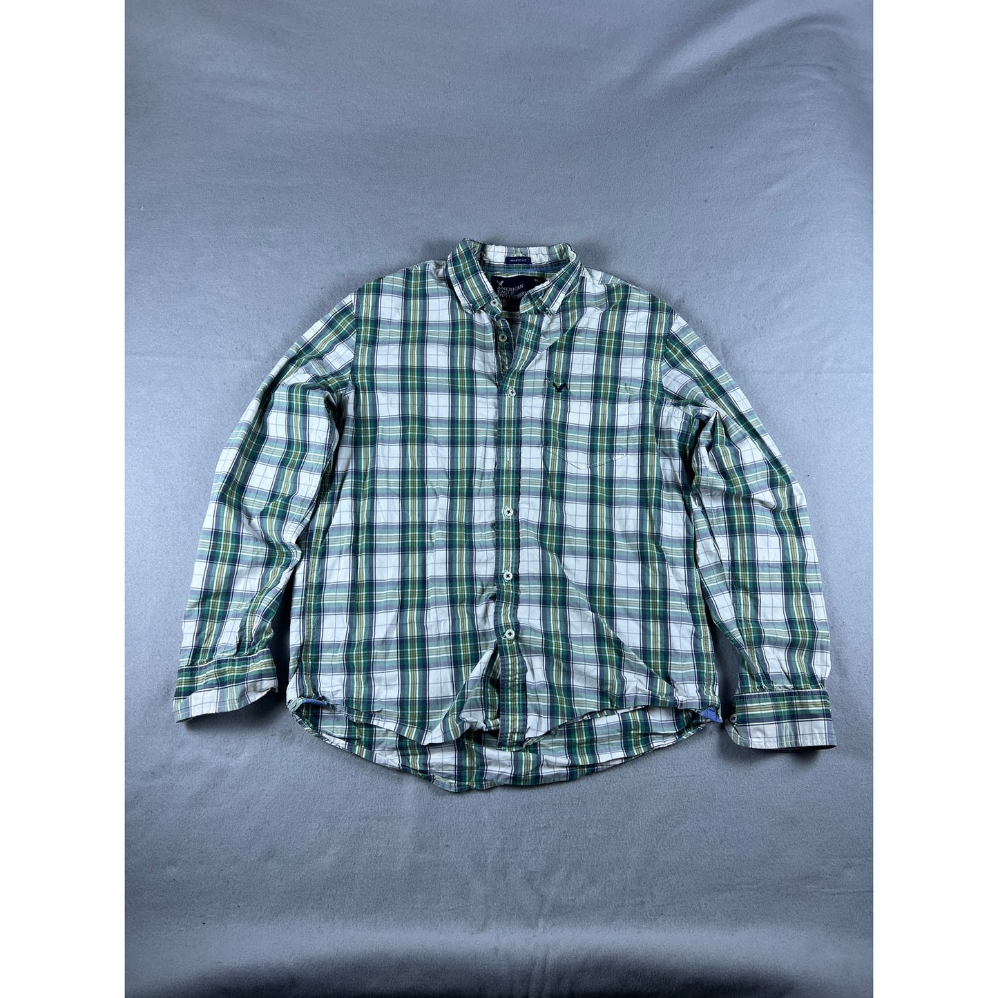 American Eagle Athletic Fit Plaid Shirt - L