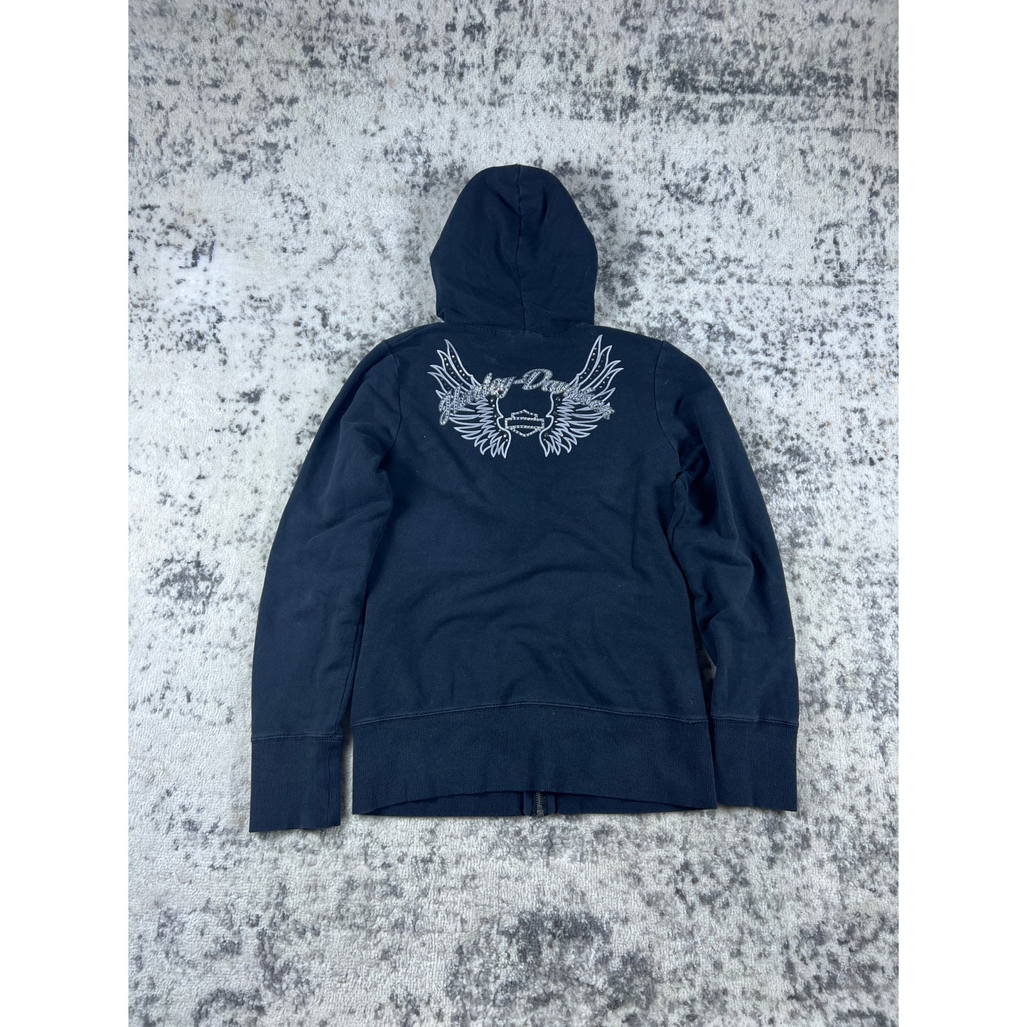 Black Harley Davidson Zip Hoodie - S