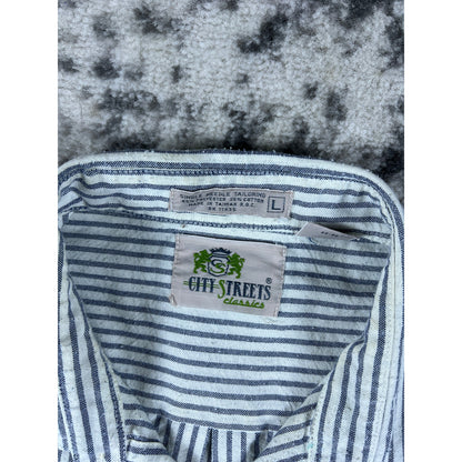 Vintage 90s Pinstripe Button Up Shirt - L