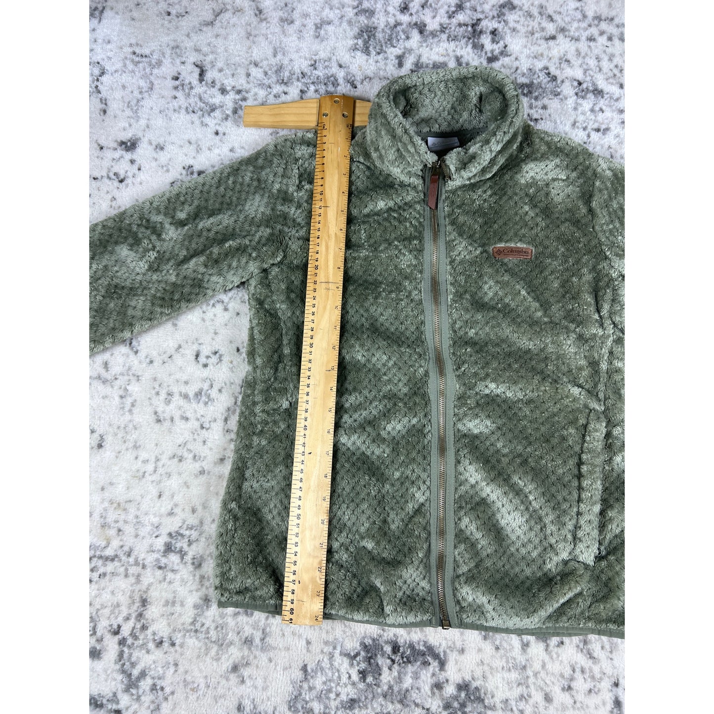 Green Columbia Fleece Full Zip Jacket Size Womans Medium Outdoors Winter Casual